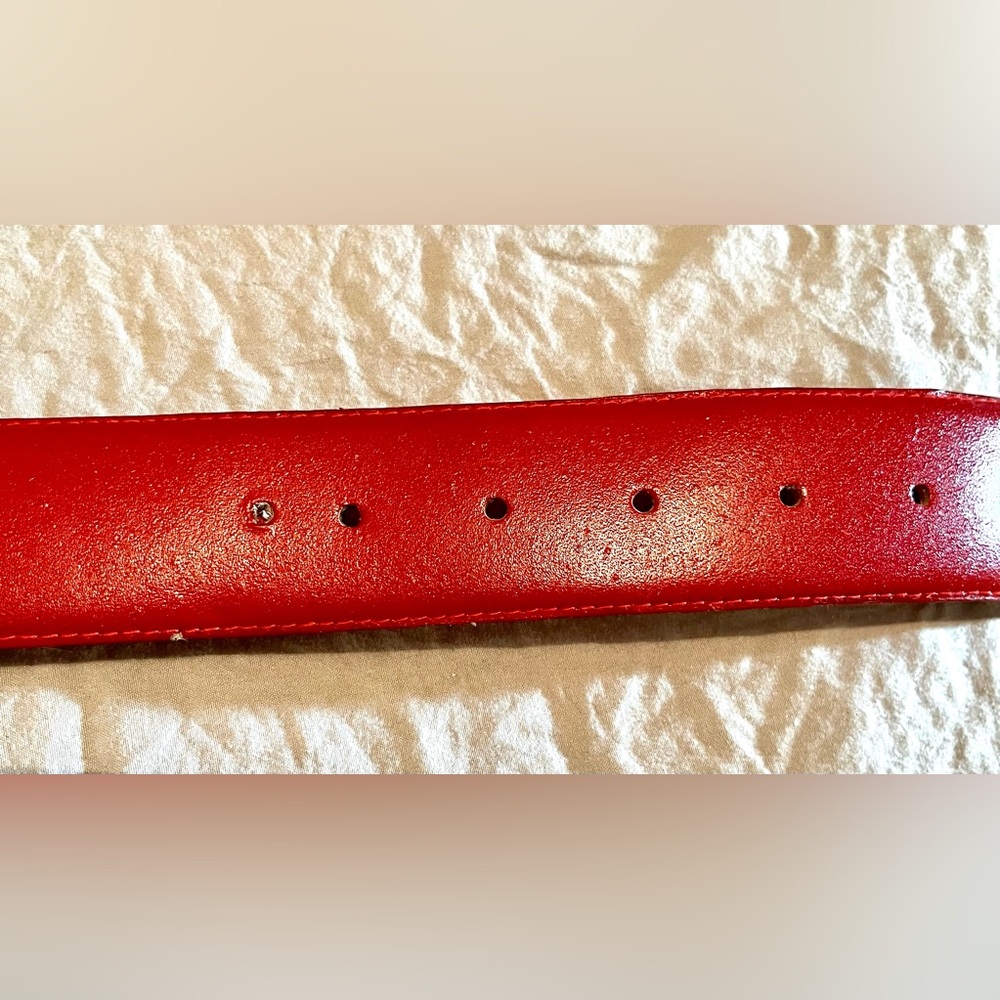 Arrivanto Red Leather Belt with Coins - Picture 4 of 9